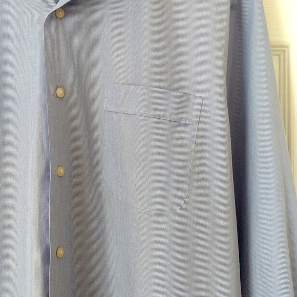 Tommy Bahama Classic Striped Cotton Long Sleeve Button Down Shirt White Blue L - Picture 8 of 15